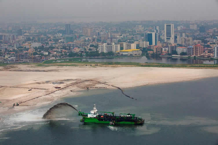 dredger at work